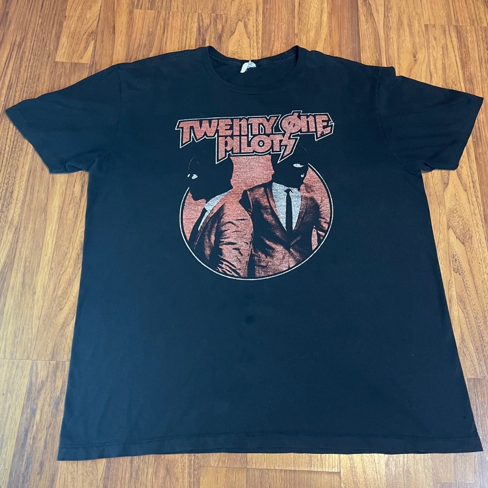 Twenty One Pilots Band Shirt Mens XL Black Graphic Tee Vessel Era Cotton Tee